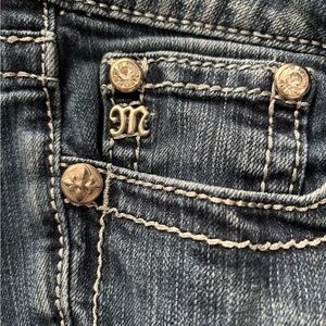 Blue Denim Jeans with Silver Accents